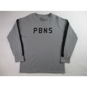 Alphalete PBNS Shirt Mens Large Performance Fit Gray Long Sleeve Pullover Active